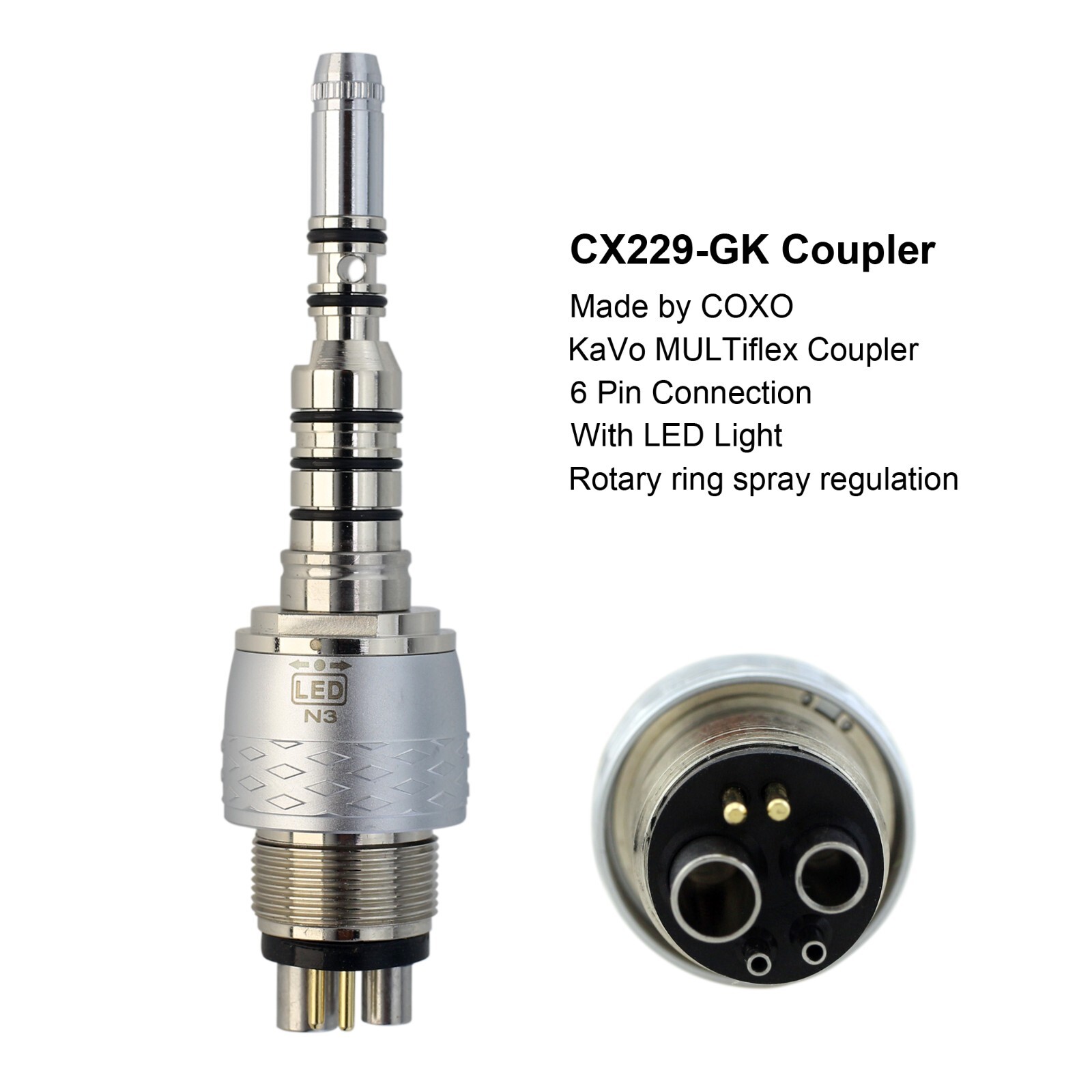 For KaVo MULTIflex Coupler 4 6 Hole BEING Dental Handpiece Coupling Fiber Optic