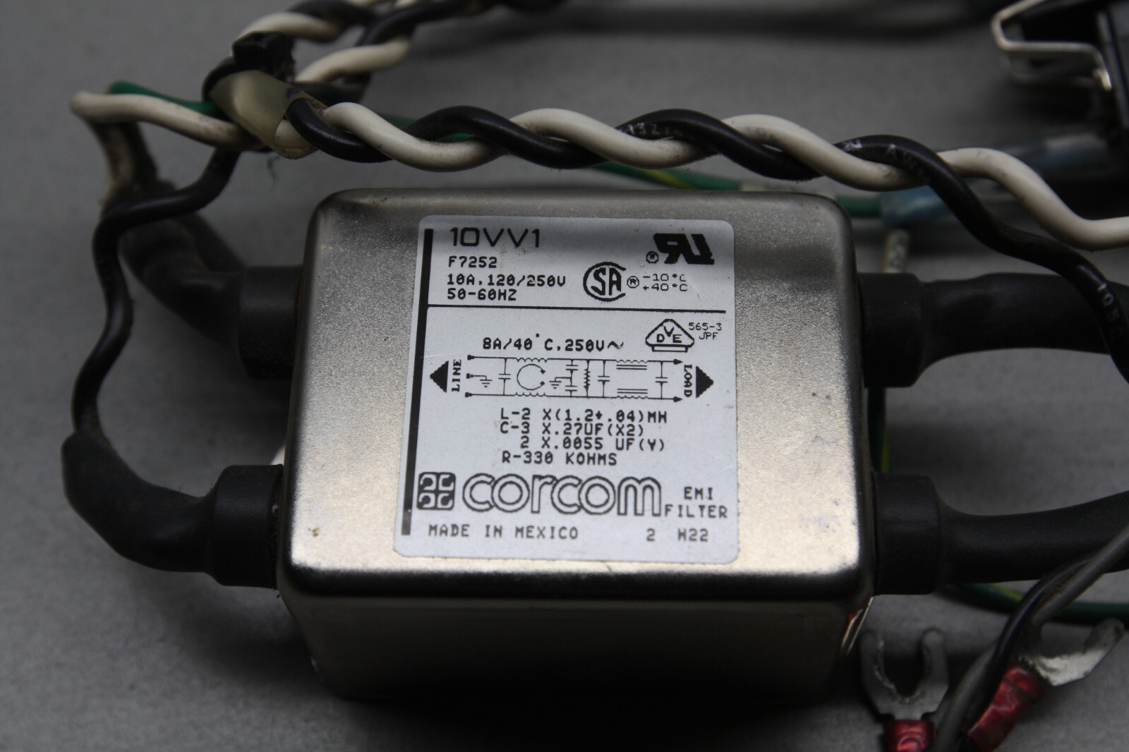 Gerber Edge 2 II EMI Filter F7252 Resistor Dale RH-25 Power Plug Fuses & Switch