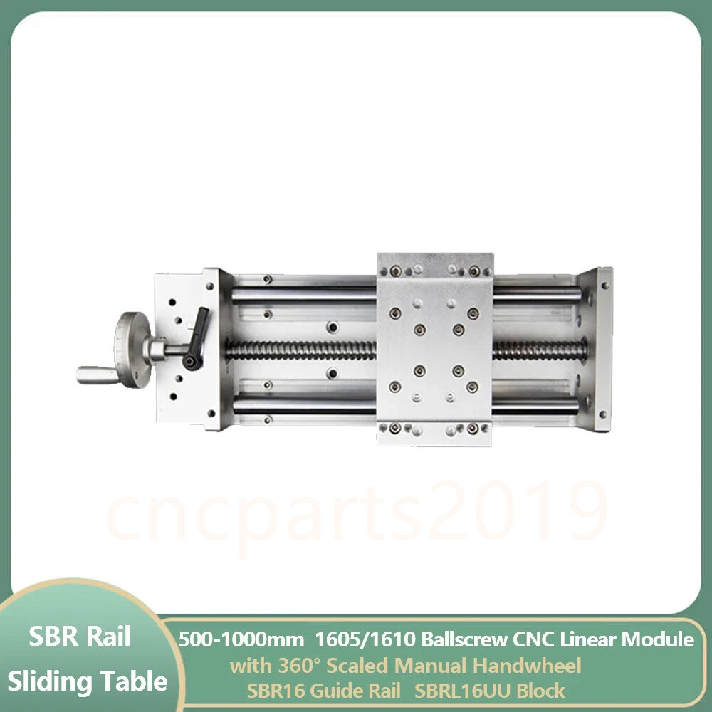 100-1000mm Linear Rail Sliding Table Cross Slide Module SBR Guide Rail SFU1605