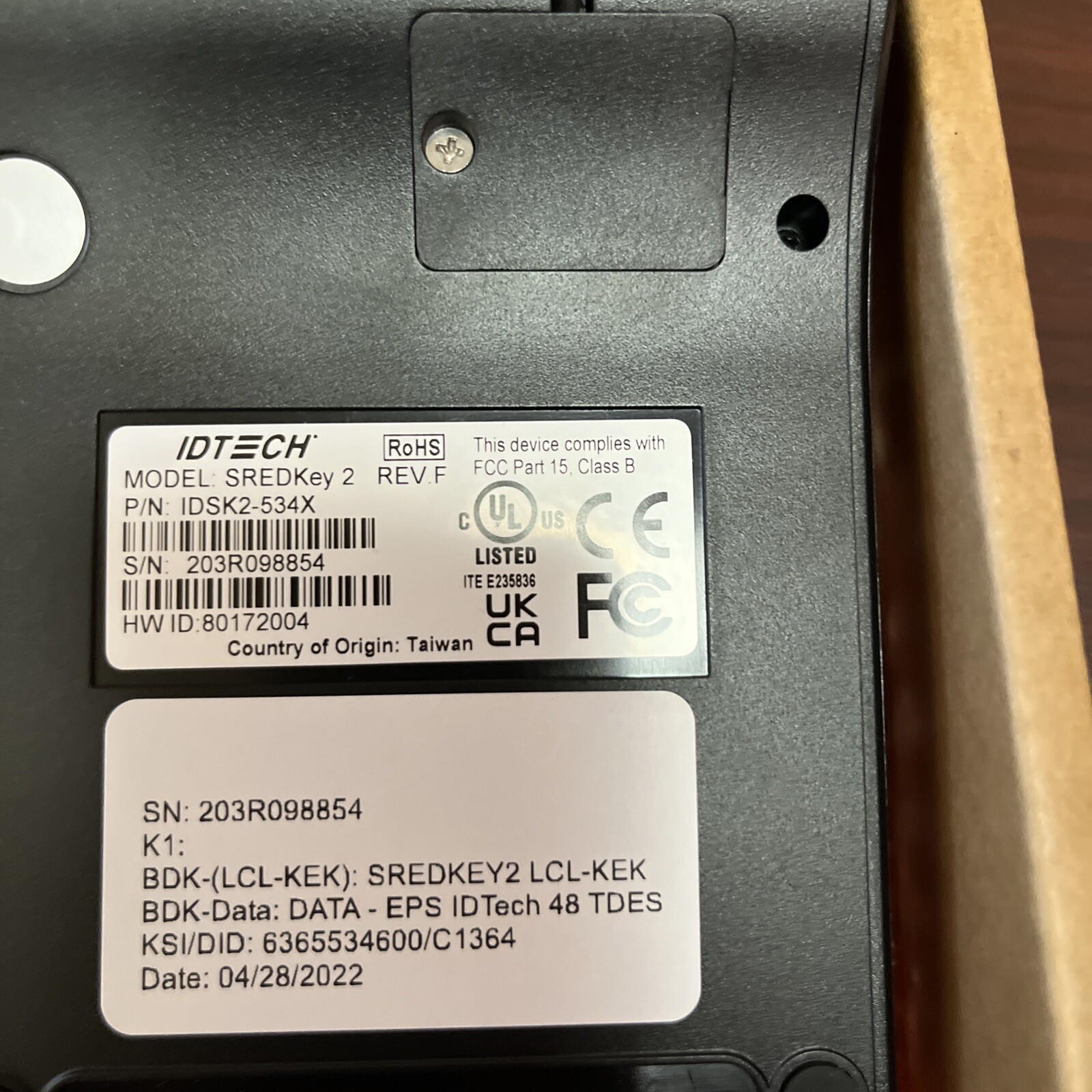 ID Tech SREDKey 2 Credit Card Reader