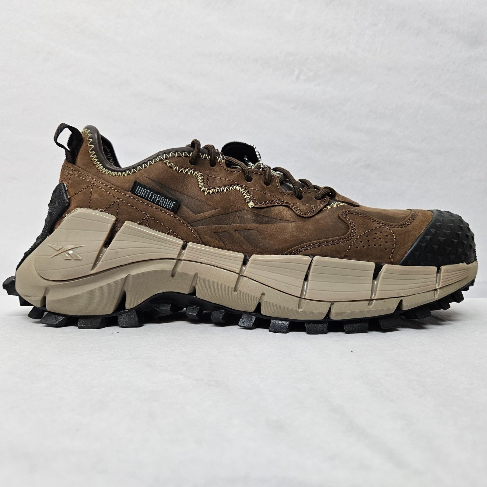 Reebok Men’s Zig Kinetica Edge II Work Safety Shoes RB3020 Brown Leather Sz 10