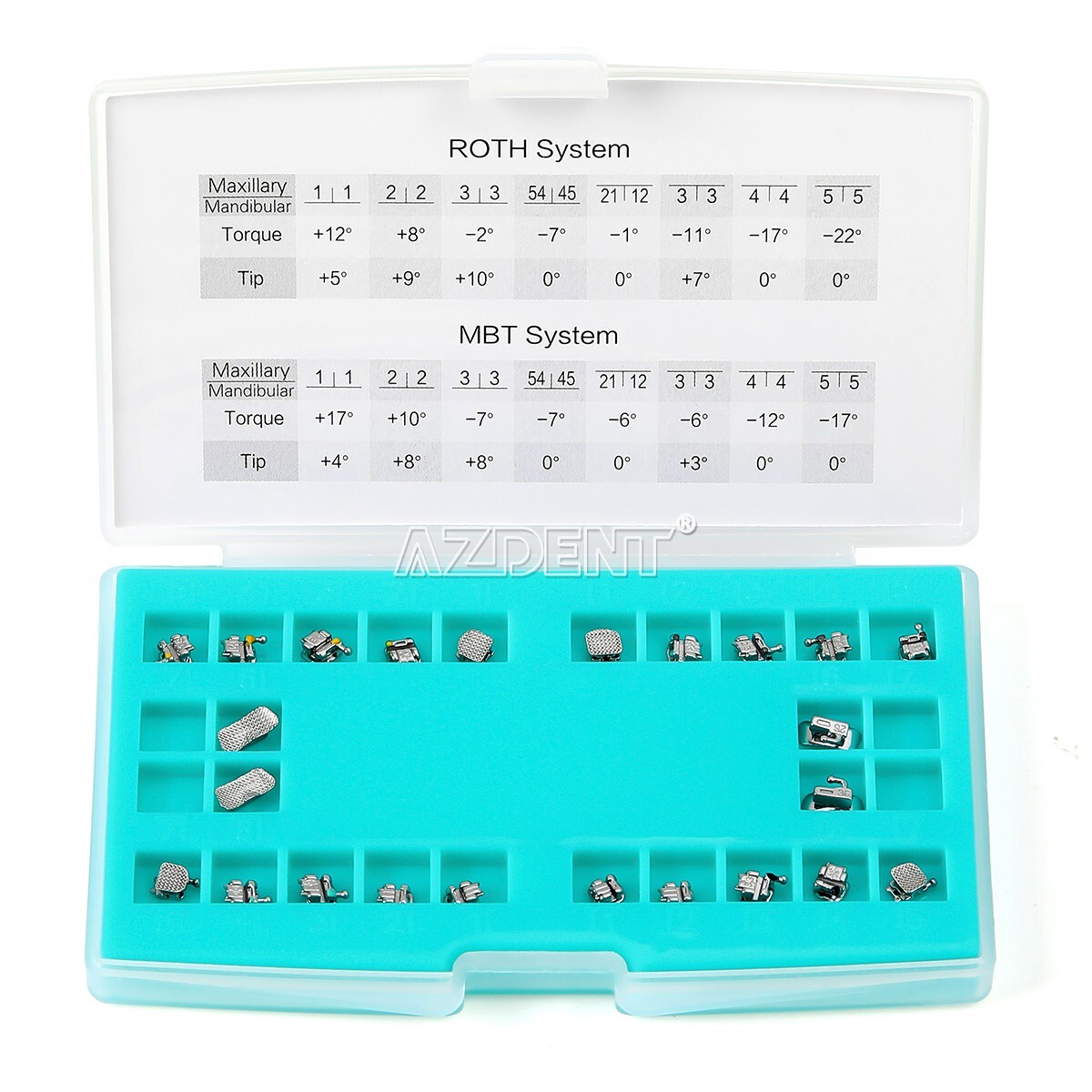 AZDENT Dental Orthodontic Self-Ligating Brackets Braces Roth MBT 022 Hooks 345