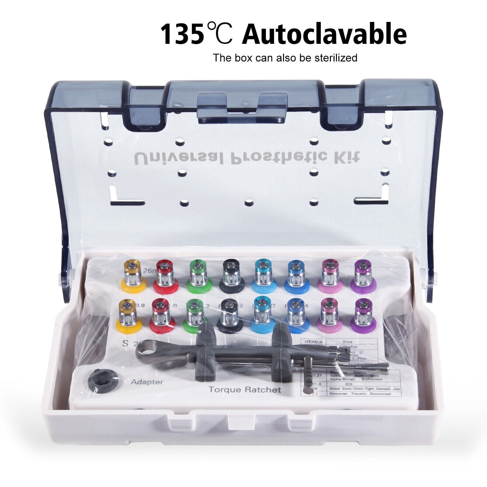 Dental Universal Implant Prosthetic Kit Torque Wrench Screw Drivers Remover USA