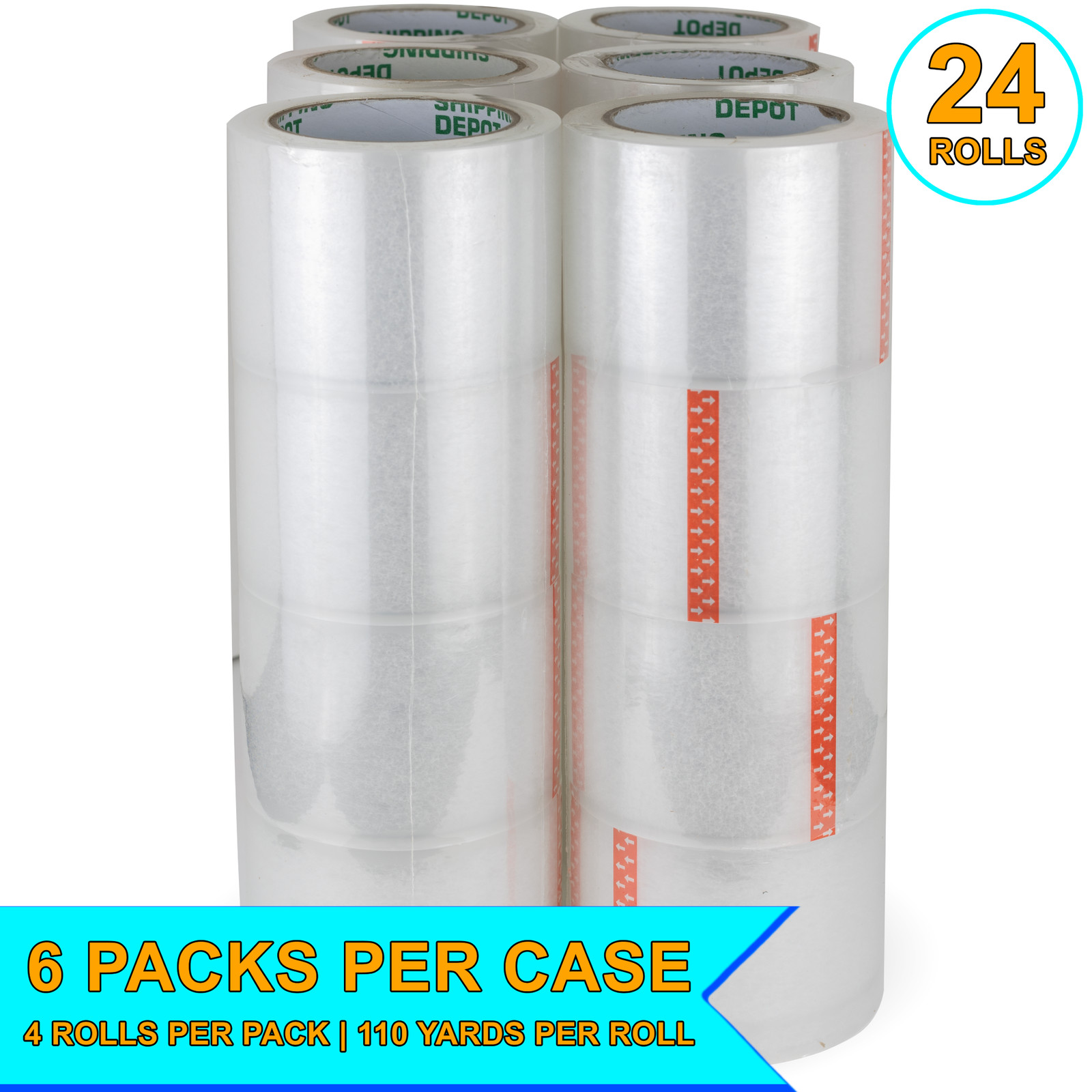 Shipping Depot Carton Box Sealing Clear Packing Tape 3″ x 110 Yds up tp 96 Rolls