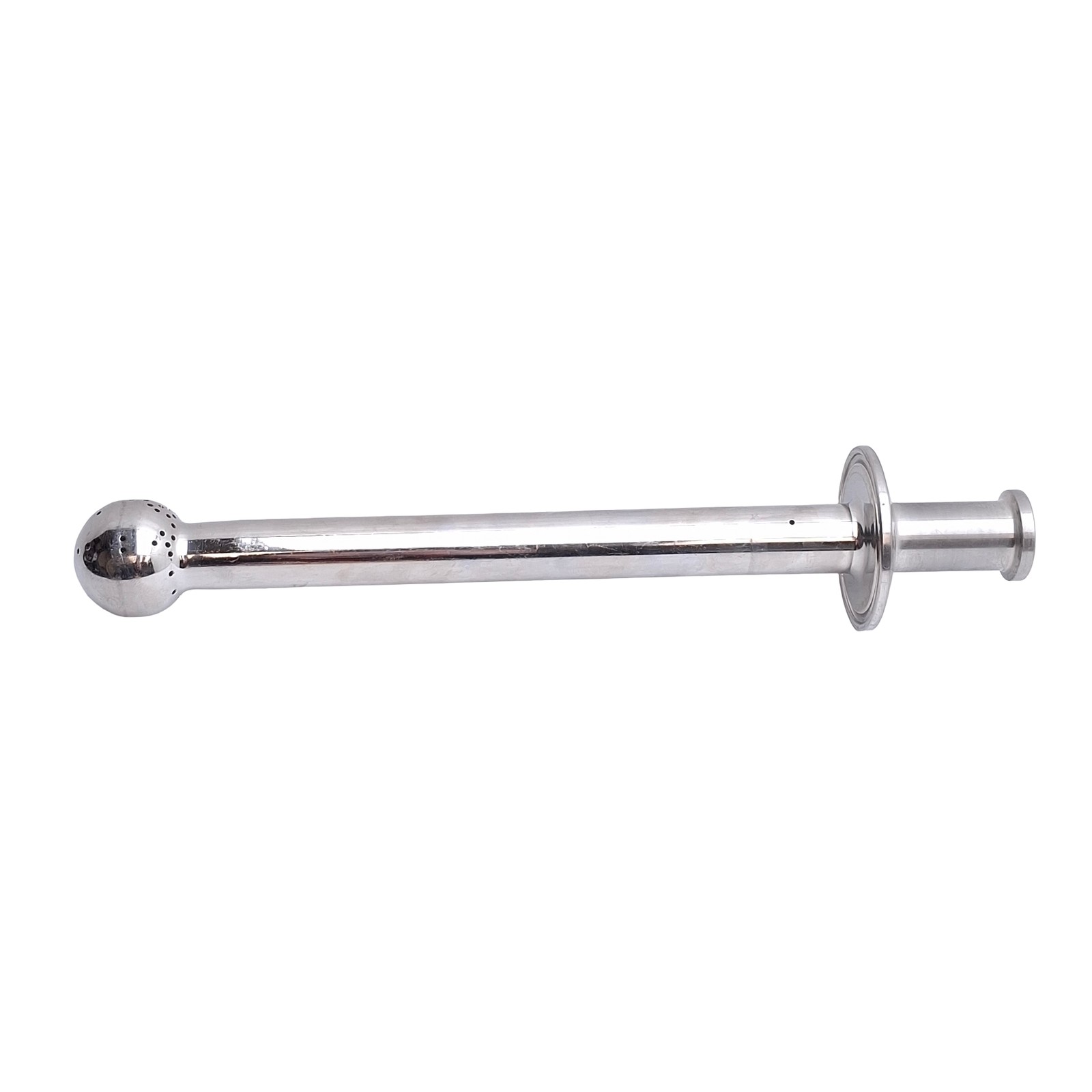 ISS Sanitary Supply Tube With Spray Ball, 1/2in Tri-Clamp 8.12in Internal Length
