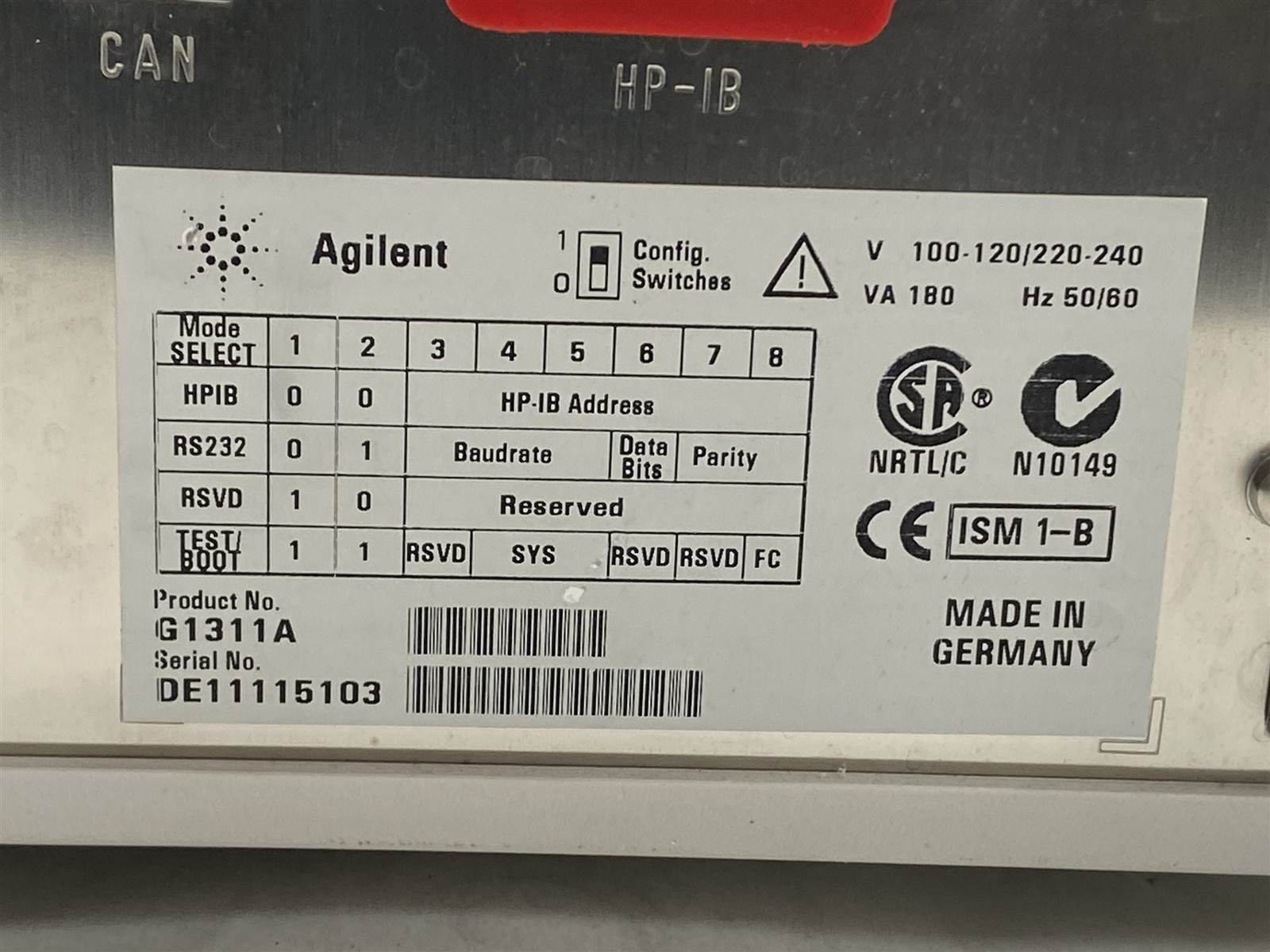 Agilent HP G1311A 1100 Series HPLC Quaternary Quat Pump QuatPump w/ J4100A