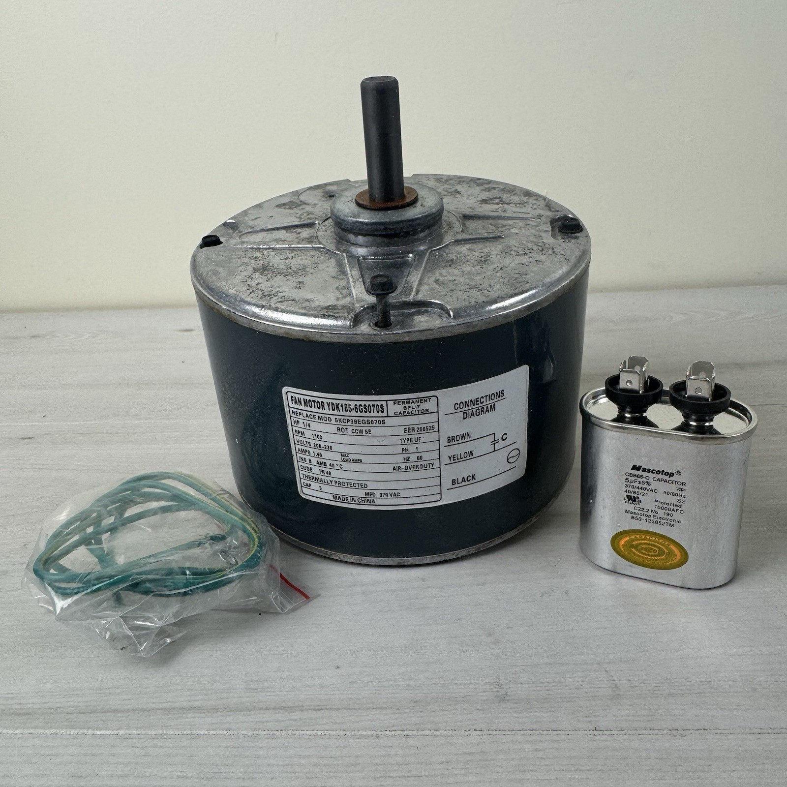 GE Motors 5KCP39EGS070S Condenser Fan Motor 1/4HP 1100RPM 208-230V HC39GE237A
