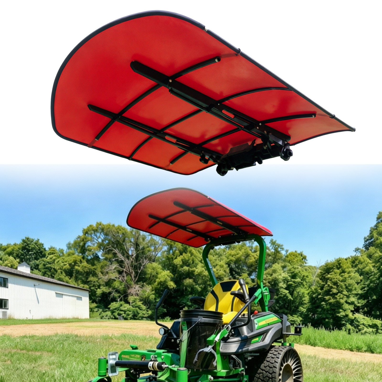 Red Canopy For 52″ X 52″ Equipped Tractors & Mowers W/2″x 2″ or 2″ x 3″ROPS