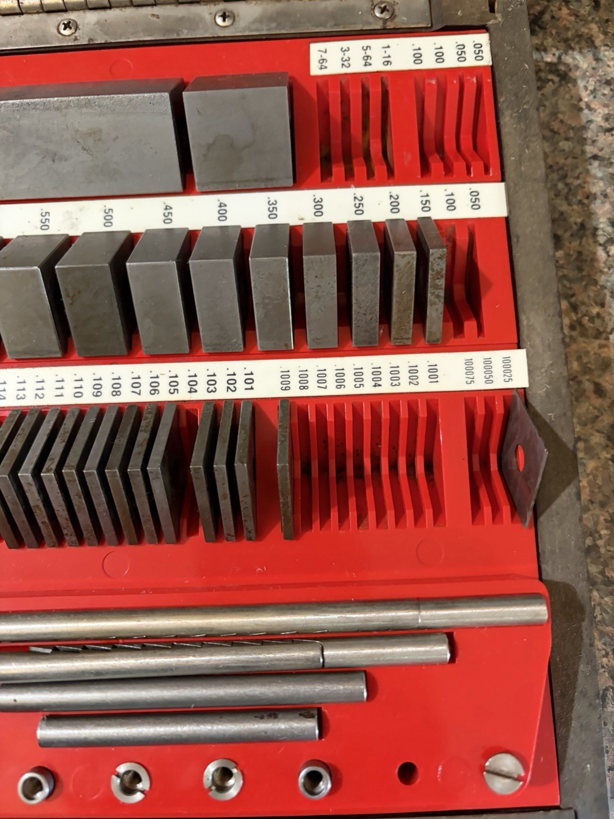 Webber SS88A1X Steel Gage Block Set 0.050-4 in Rectangular Blocks