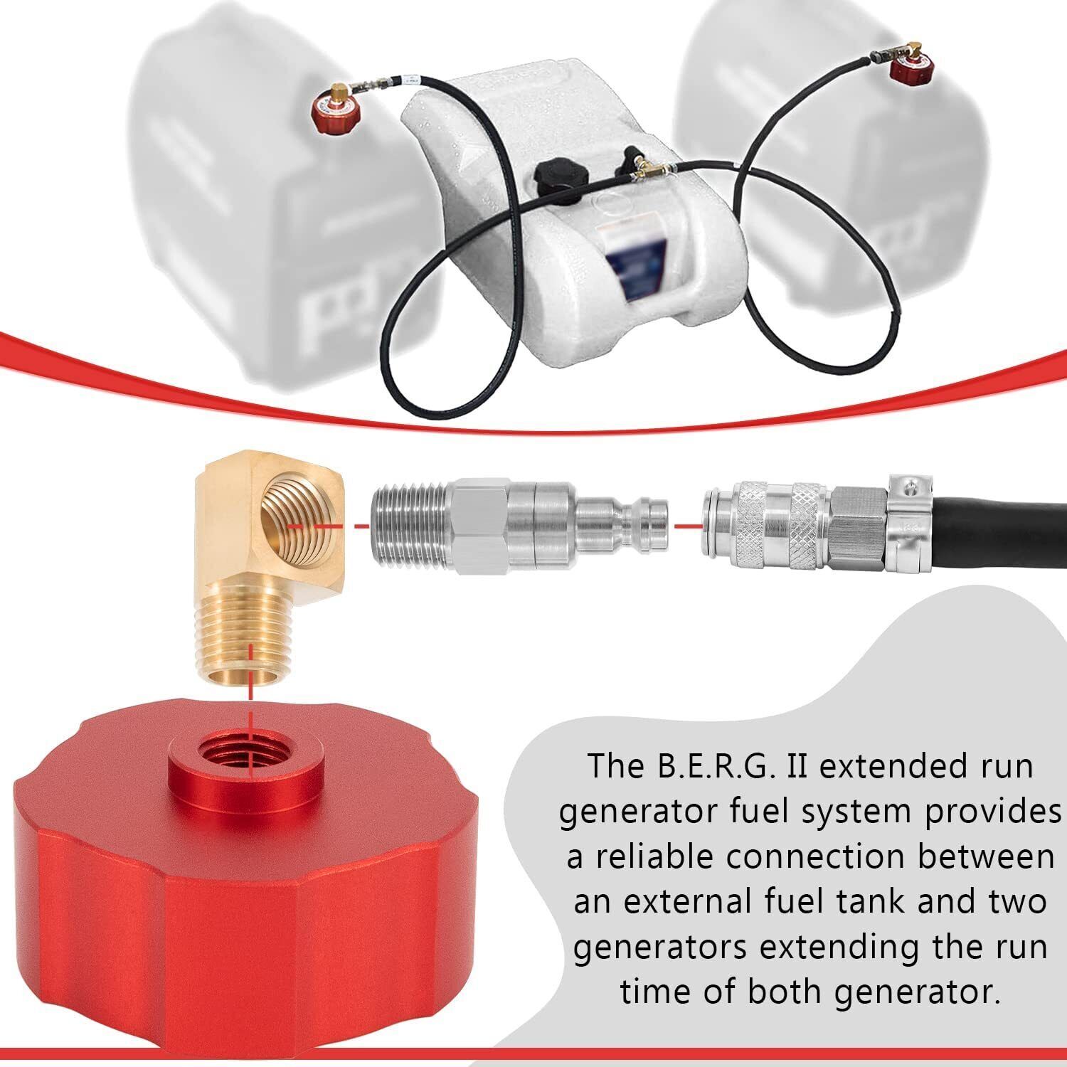 For Honda EU1000i / EU2000i / EU2200i HND1.2CD Dual System Extended Run Fuel Kit