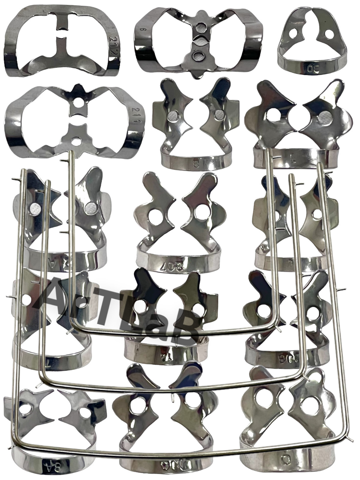20 Pcs German Rubber Dam Starter Kit with Frame Punch Clamps Dental Instruments