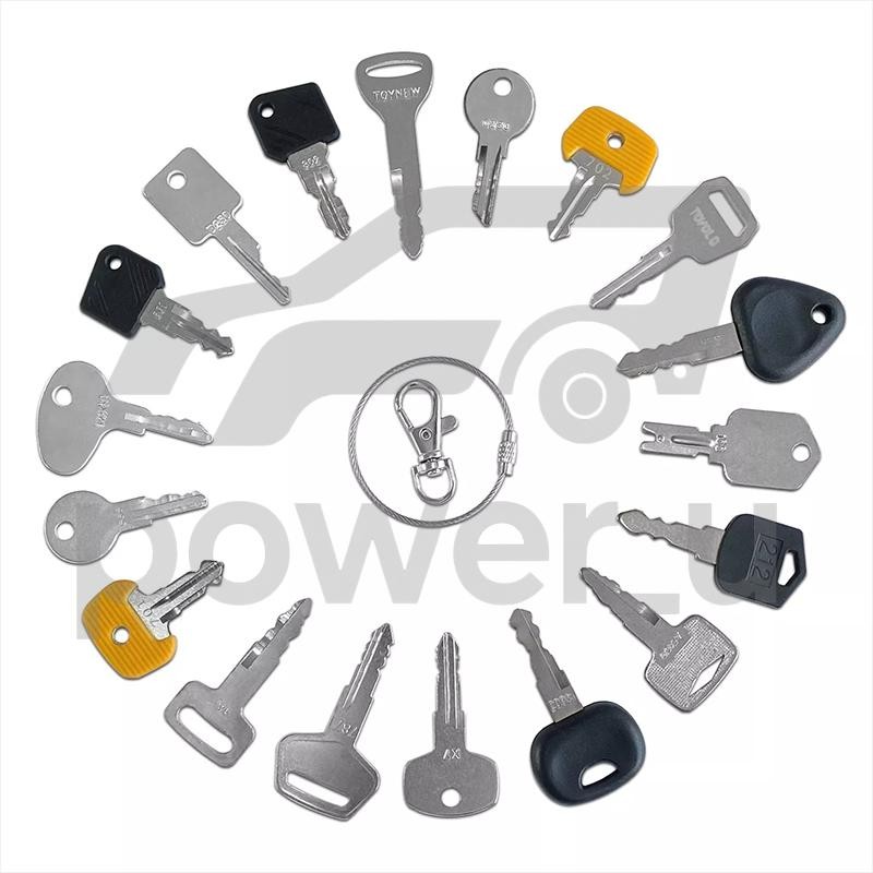 18 Forklift Ignition Key Set Toyota Hyster Doosan Yale Nissan Crown Clark Bobcat