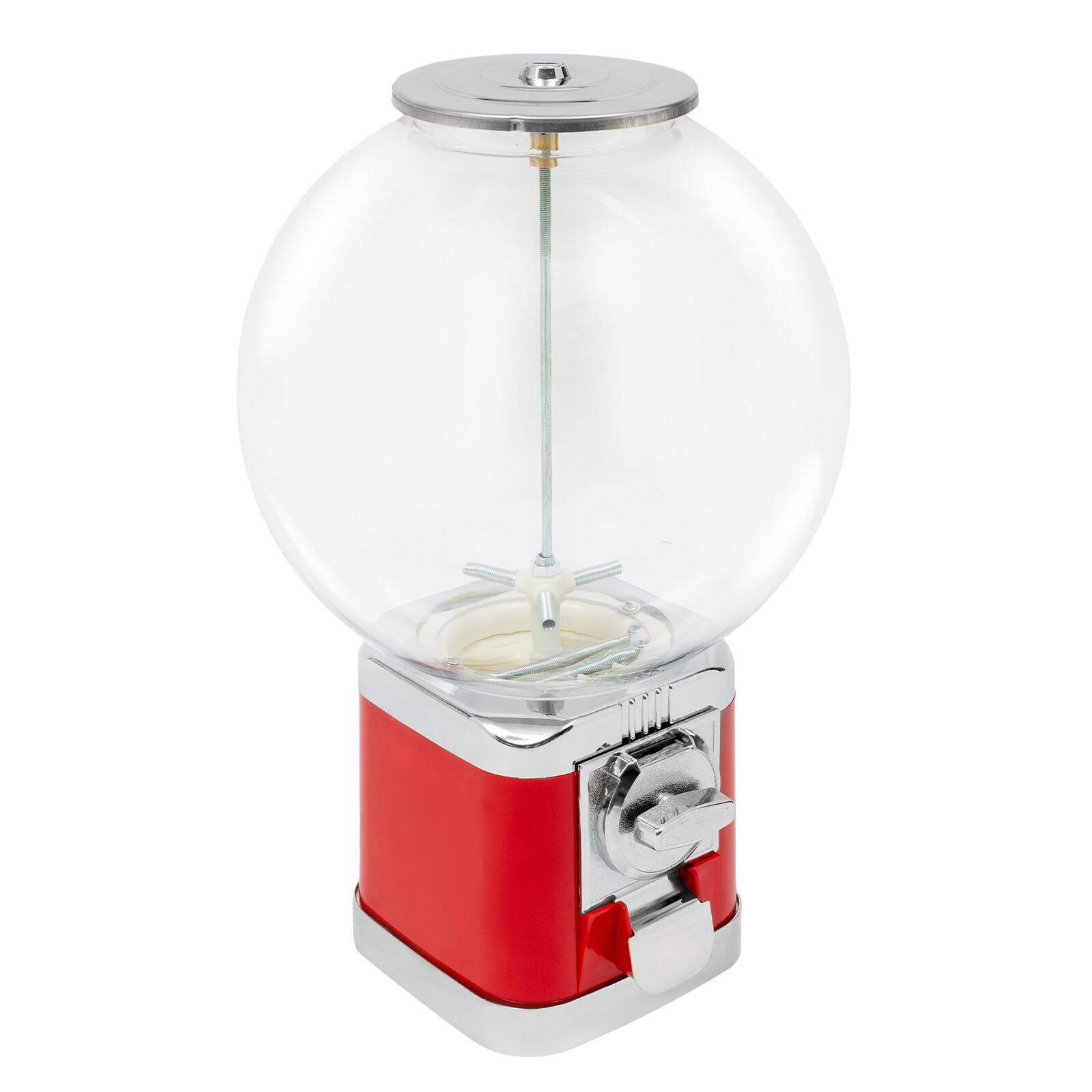 1.26 in Gumball Machine with Coin Bank – Red Vintage Bubble Gum Candy Dispenser