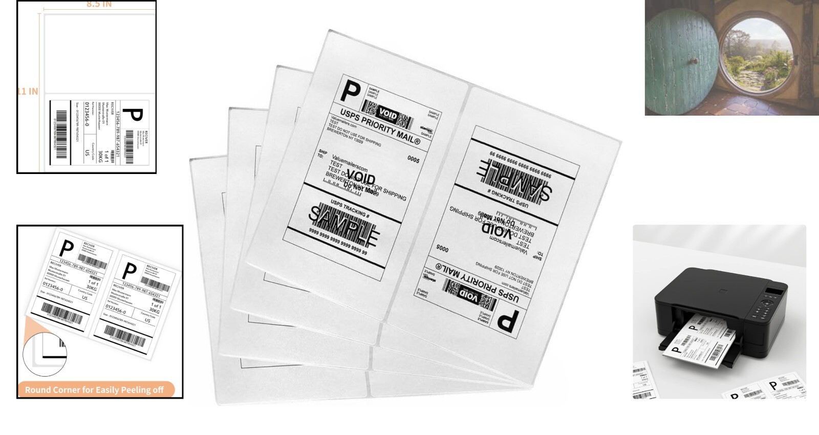 Easily Peelable 200 Labels – 8.27×5.32 Inches Self-Adhesive Shipping Solution