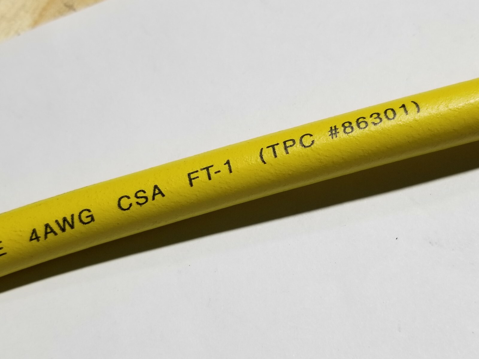 TPC 86301 #4awg Super Trex DC Premium HD Arc Welding/Battery Cable Yellow /5ft