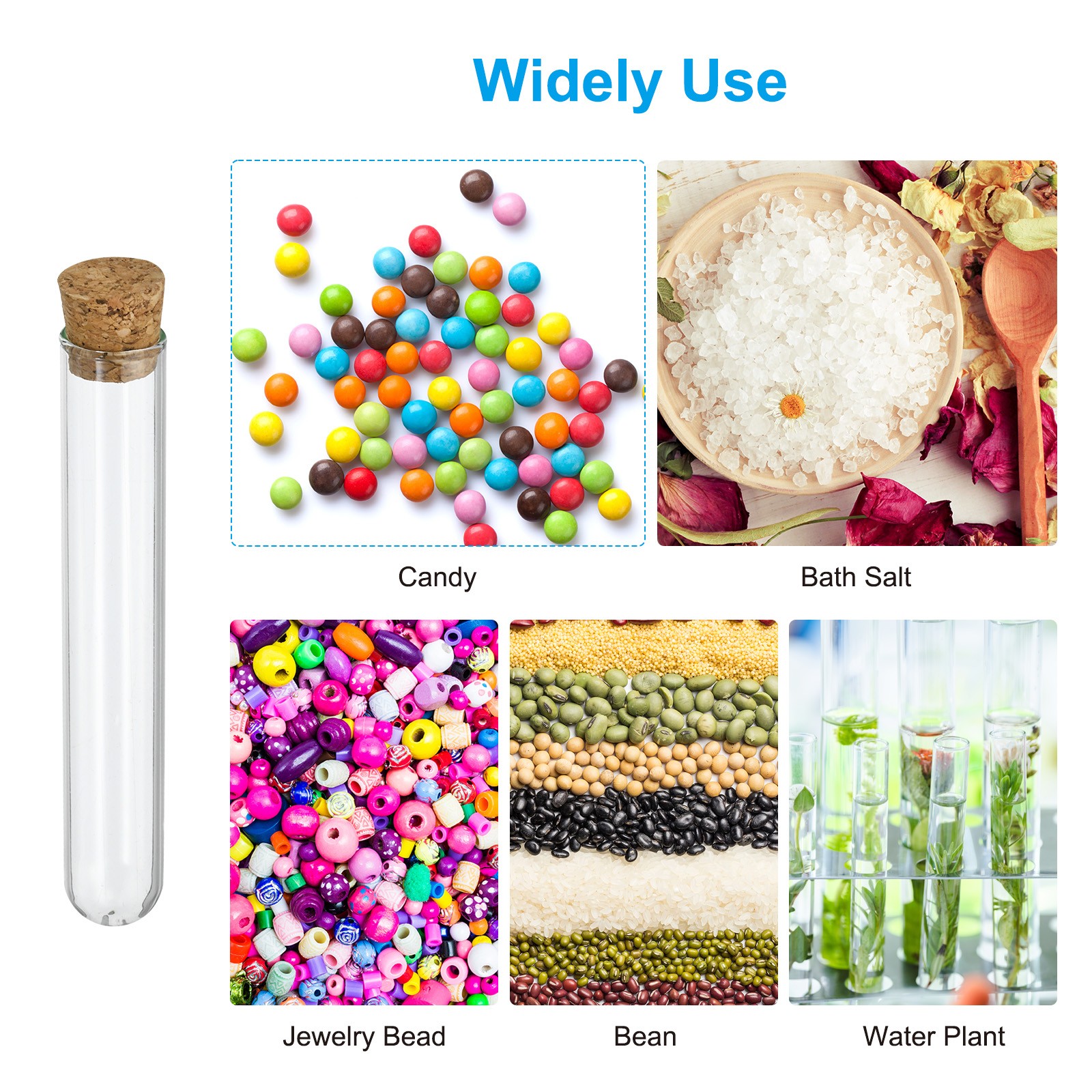10ml Test Tubes, 25pcs 3.94×0.63in Glass Test Tube Containers with Stopper
