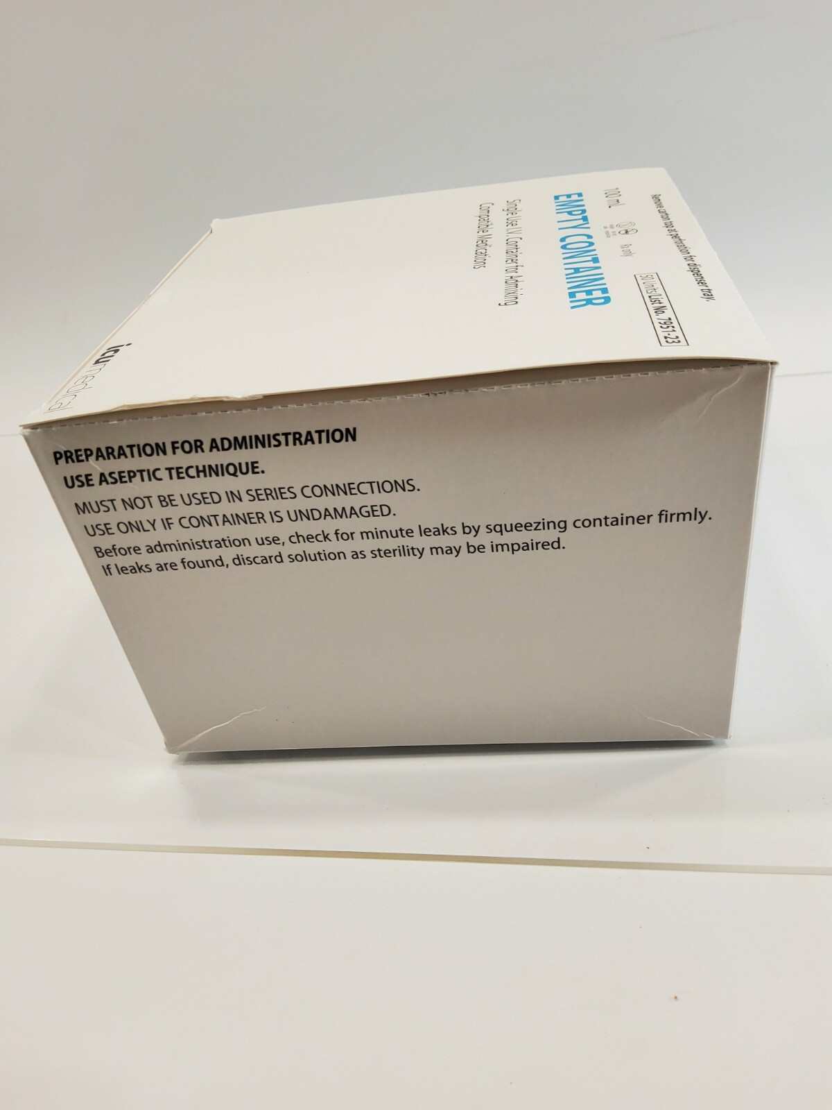 ICU Medical Single Use VI Empty Container for Admixing Medications 50 units
