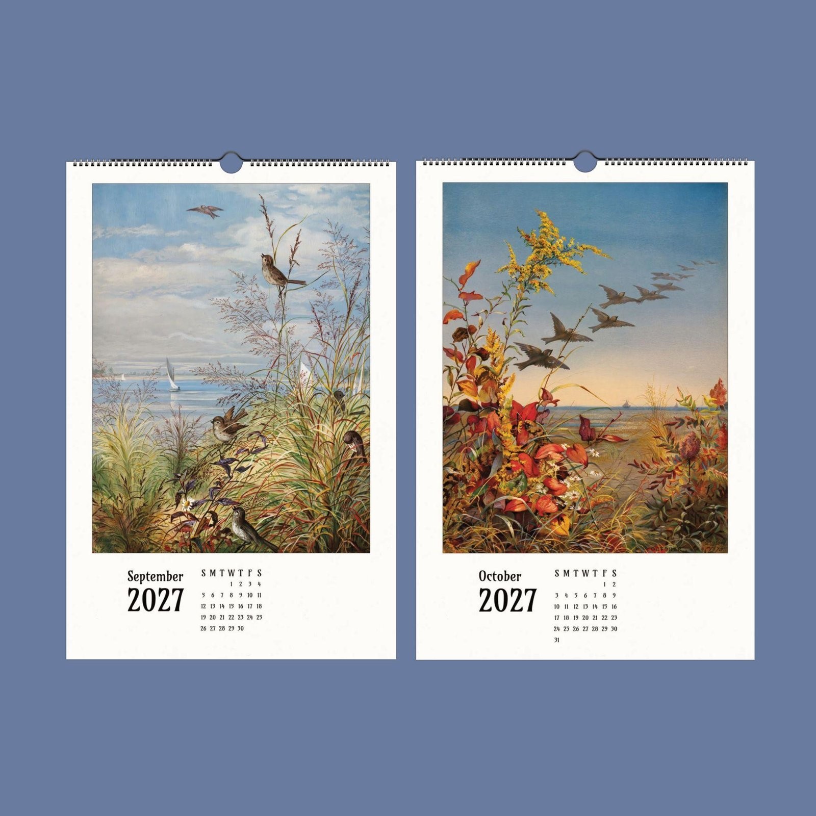 2027 Fidelia Bridges Wall Calendar – Botanical Bird Watercolor Gift, 11×16.5″