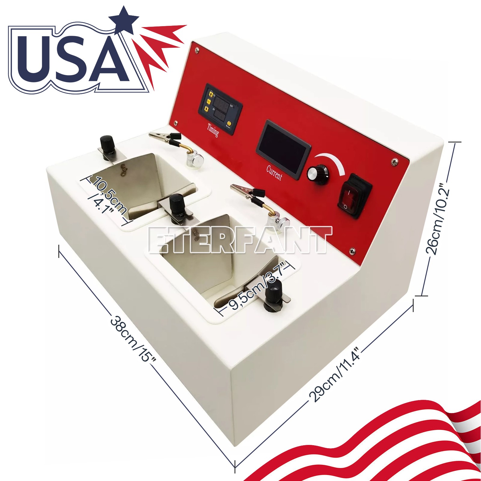 ETERFANT Electrolytic Polishing Machine With 2 Electrolytic Cells Dental Lab
