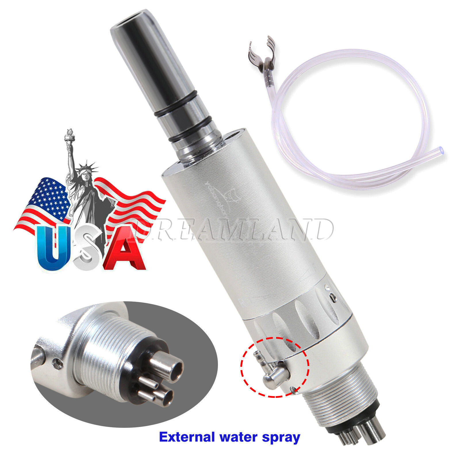 Dental Low Speed Handpiece Air Motor 2 /4 Hole Inner Water/External 1:1 Fits NSK