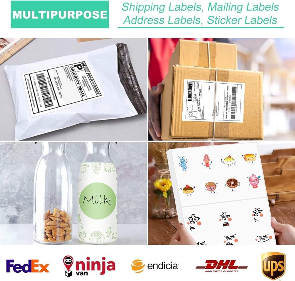 8.5×5.5 Half Sheet Shipping Labels for Laser & Inkjet – 2 Per Page Self Adhesive