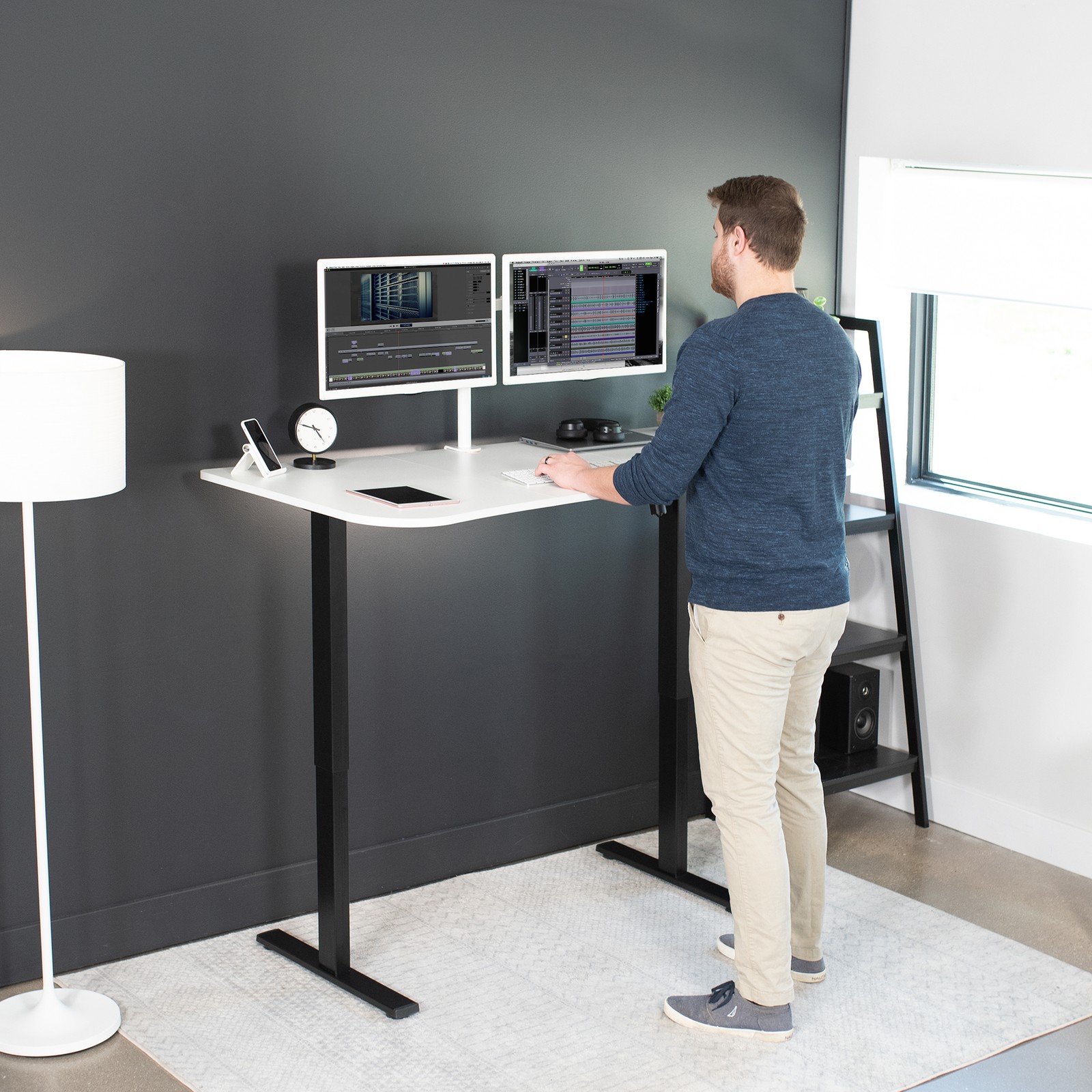 VIVO White 63″ x 32″ Table Top for Adjustable Standing Desk Frames