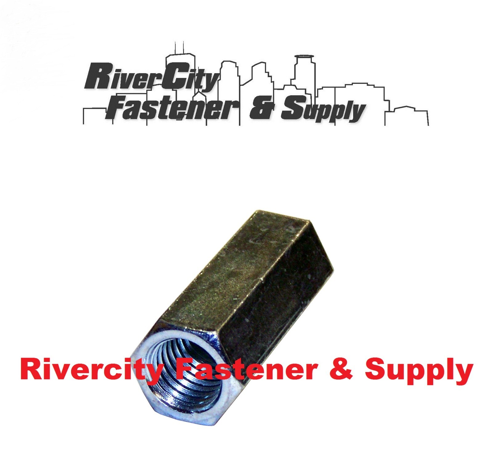 (1) 1/2-20 Coupling Nut 1/2×20 Hi / Tall / Extension Nut Zinc Plated Steel