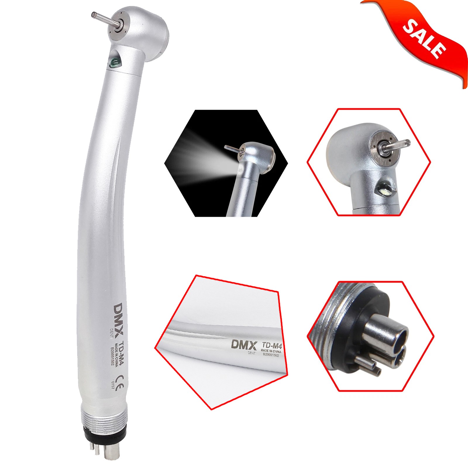 KAVO Style Dental Fiber Optic High Speed Turbine Handpiece LED E-generator 4Hole