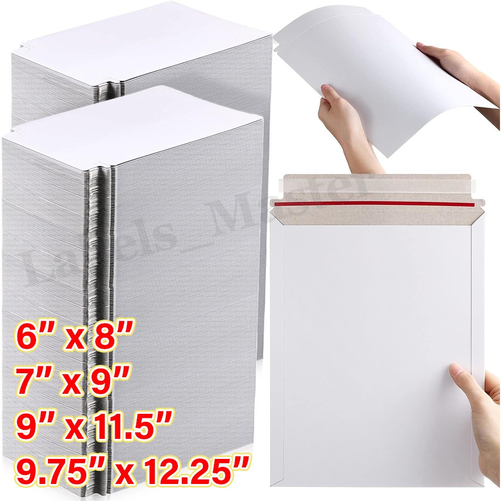 All Sizes – RIGID PHOTO MAILERS ENVELOPES CARDBOARD SHIP FLAT DOCUMENT SELF SEAL