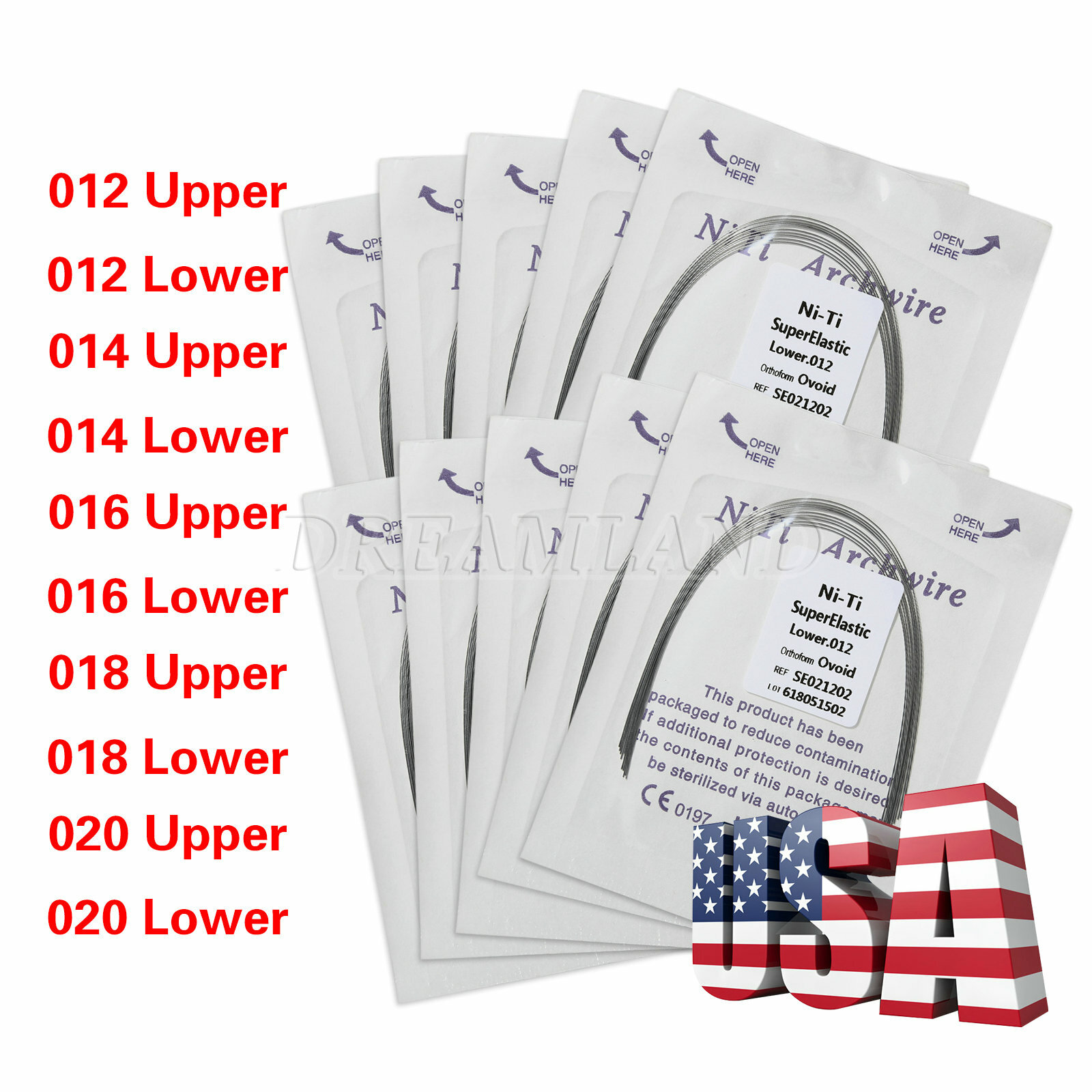 1-50 packs Dental Orthodontic Super Elastic Niti Arch Wire Round Ovoid Form OCA