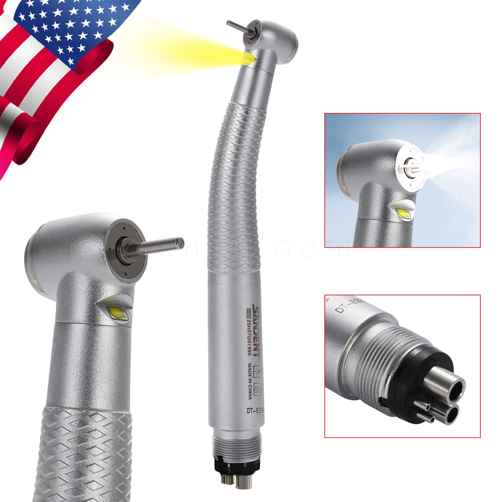 SANDENT Dental E-Generator LED Self-Power High Speed Turbine Handpiece NSK 4Hole