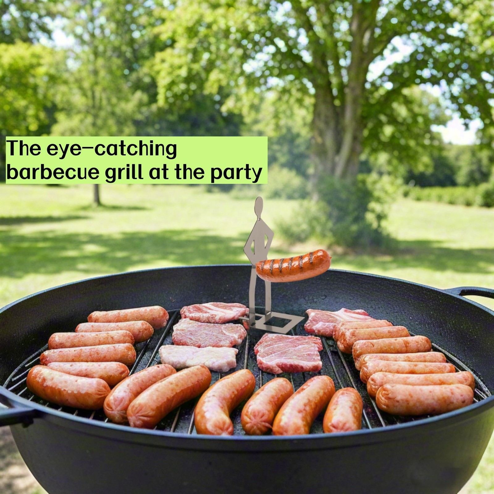 2 PCS Funny BBQ Stand Man Hot Dog HolderReusable Stainless Steel Hotdog and S…