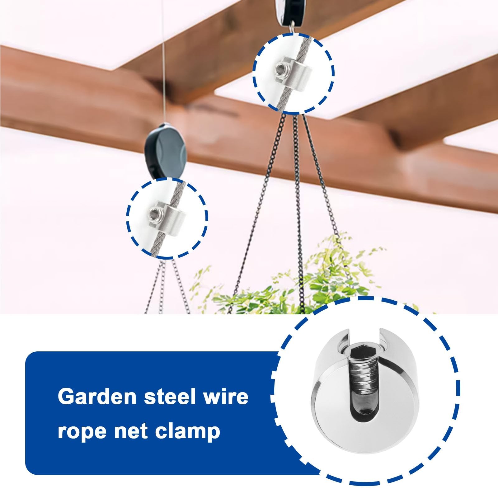 4 PCS Wire Rope Fixing Clip M4x2mm, Stainless Steel Stop Clamp Non Slip Grip