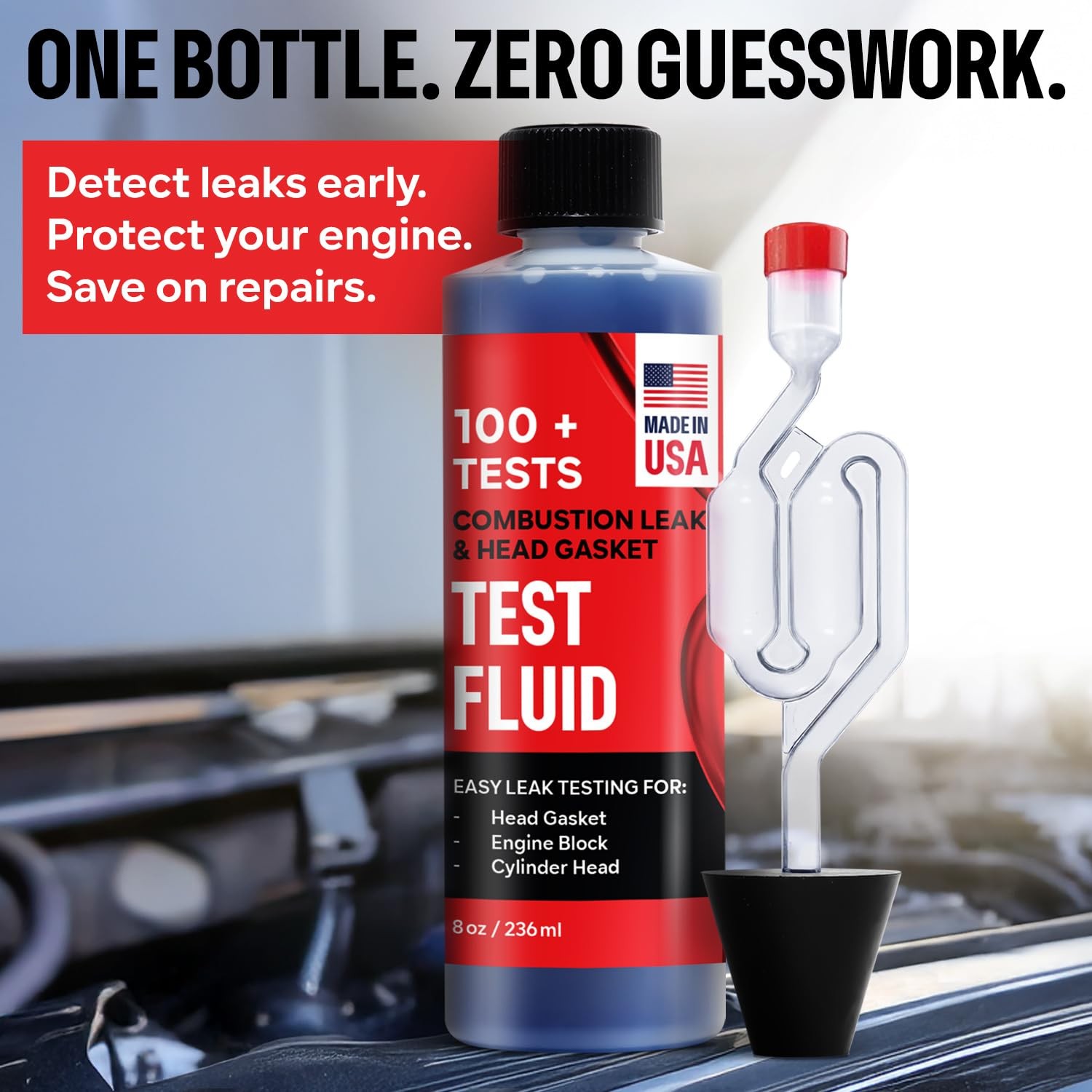 Combustion Leak + Head Gasket Test Kit – Over 100 Tests – Includes 8oz…