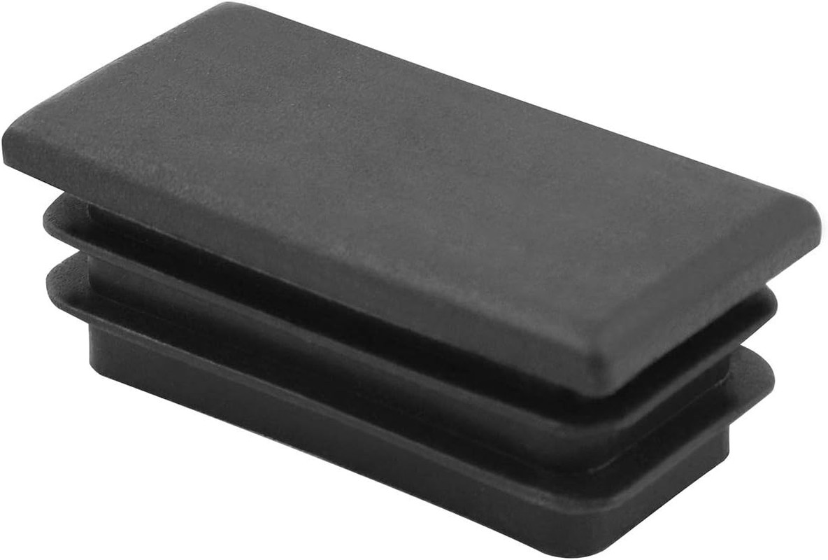 10 PCS 1″ X 2″ Rectangle Black Plastic Plug End Cap for Pipe Tubing, Chair Leg