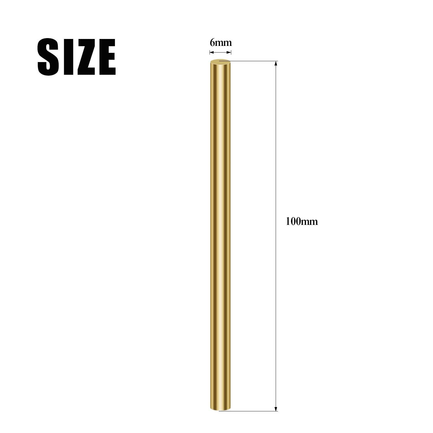 8 Pieces 6.0mm Brass Round Rods, Brass Solid Round Rod Lathe Bar Stock, 6.0mm…