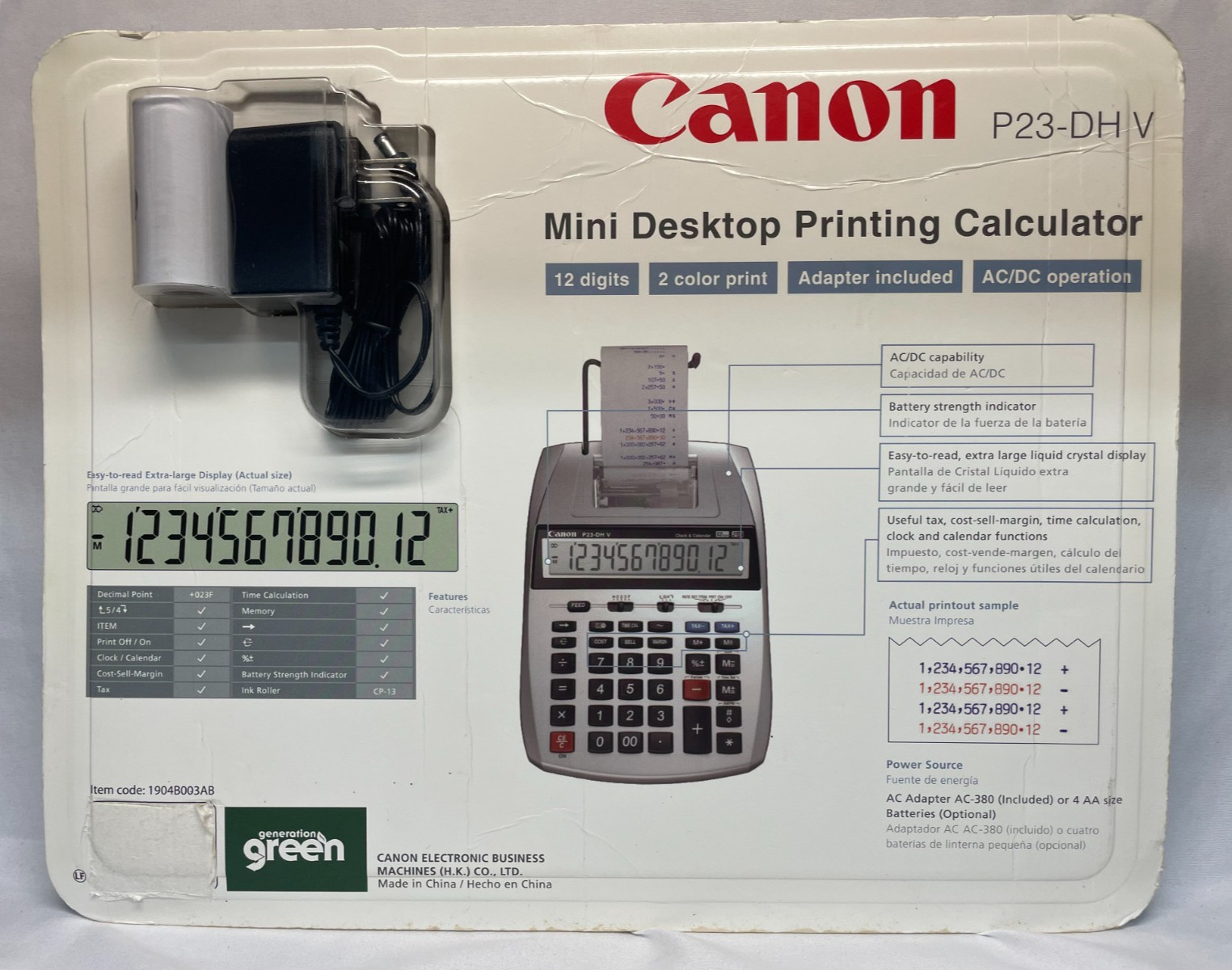Canon P23-DH V Mini Desktop Printing Calculator and LS-100TS Handheld Calculator