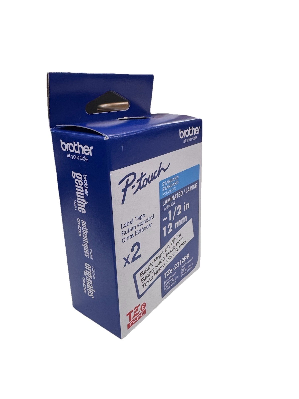 2 pack Brother P-Touch genuine original OEM TZe-231 BLACK ON WHITE Label Tape