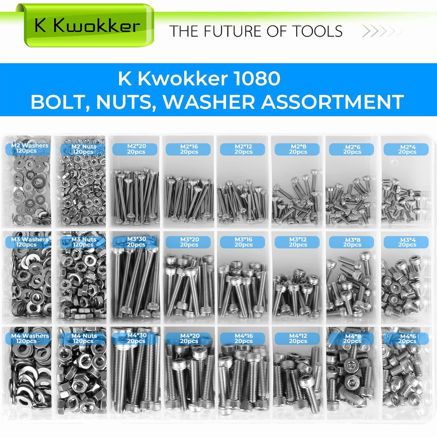 Metric Bolt Assortment M2 M3 M4 4MM to 30MM Hex Socket Head Cap Machine Screws