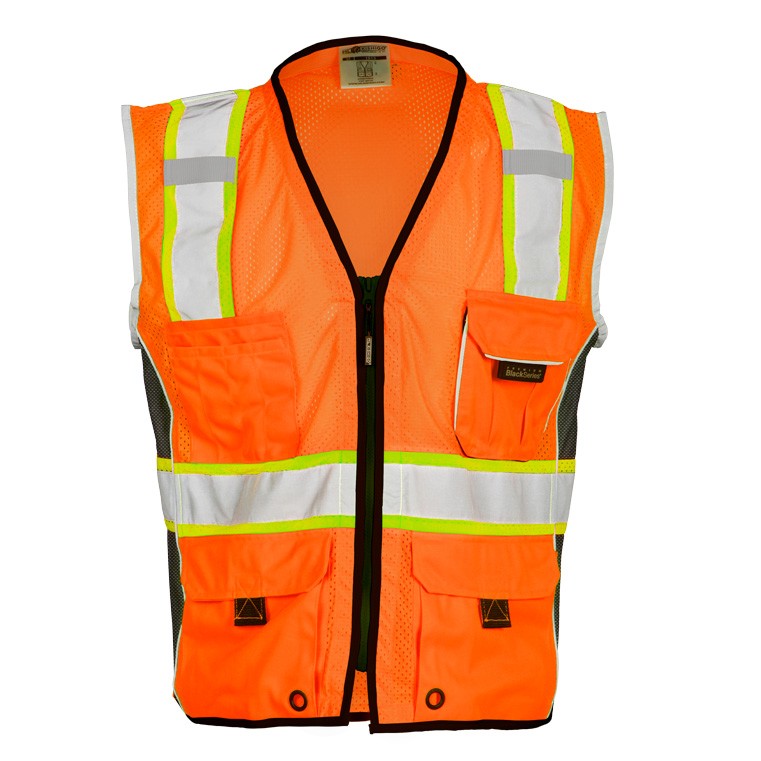 ML Kishigo 1514-XL ANSI Class 2 Hi-Vis Orange Black Mesh Safety Vest XL