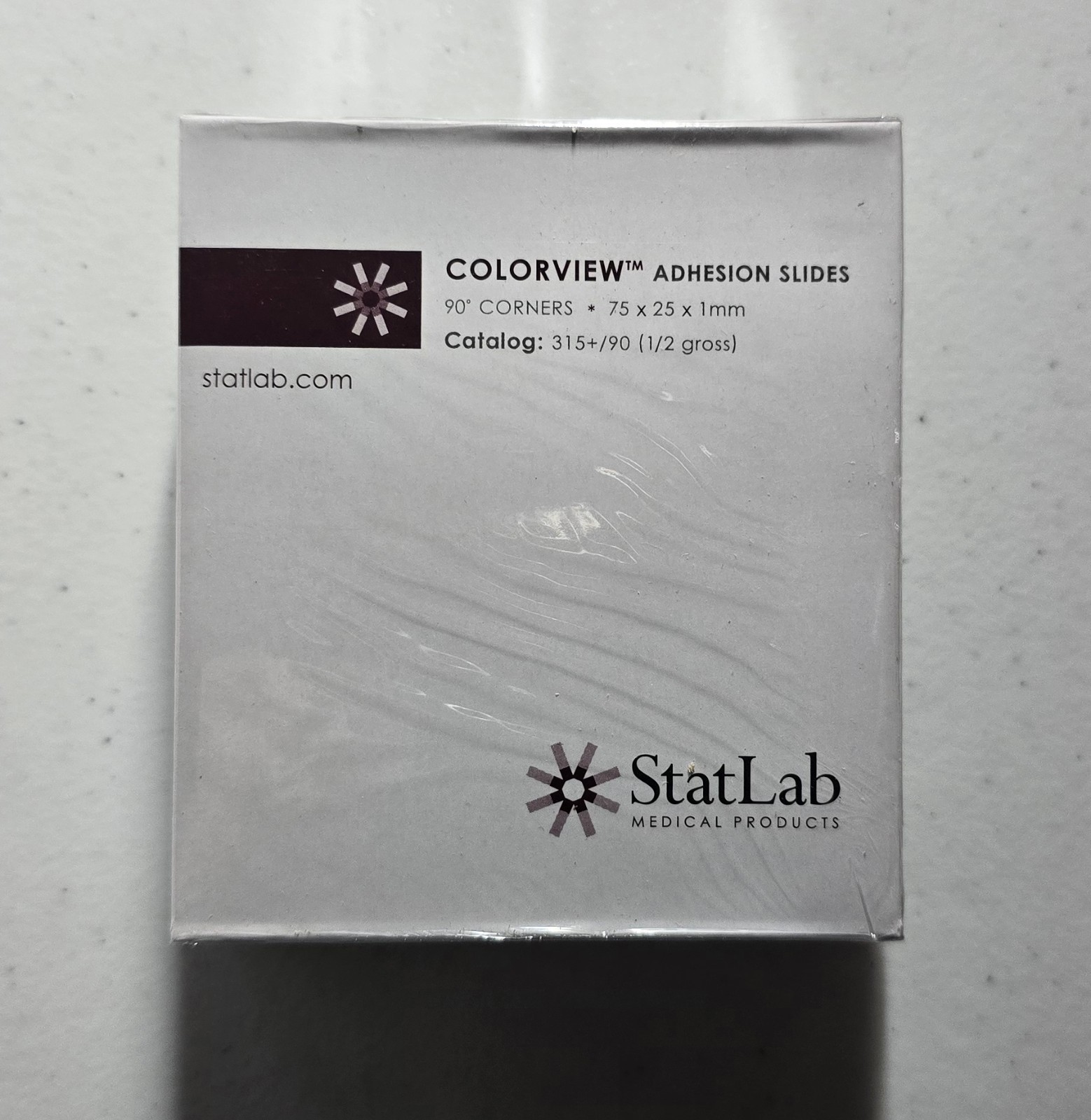 StatLab 315+/90(1/2 gross) Green ColorView Adhesion Slides 90°Corners Microscope