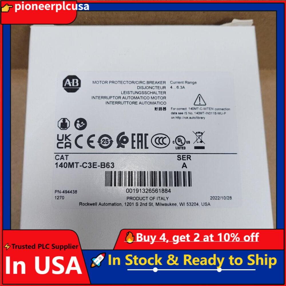 ALLEN BRADLEY 140MT-C3E-B63 Motor Protector / Circuit Breaker US Free Tax