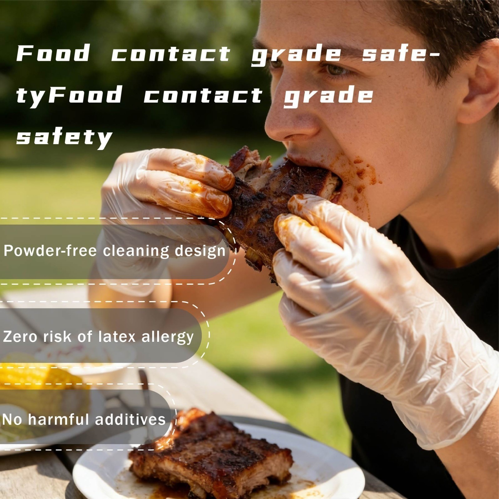400-Count Clear TPE Disposable Gloves: Food Service & Powder-Free (M/L Sizes)