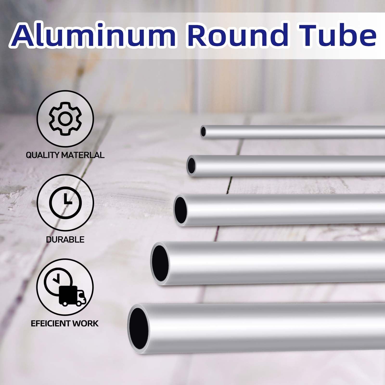 Etauwe Aluminum Round Tube, 3/4″ (19mm) OD x 2mm Wall OD, Silver