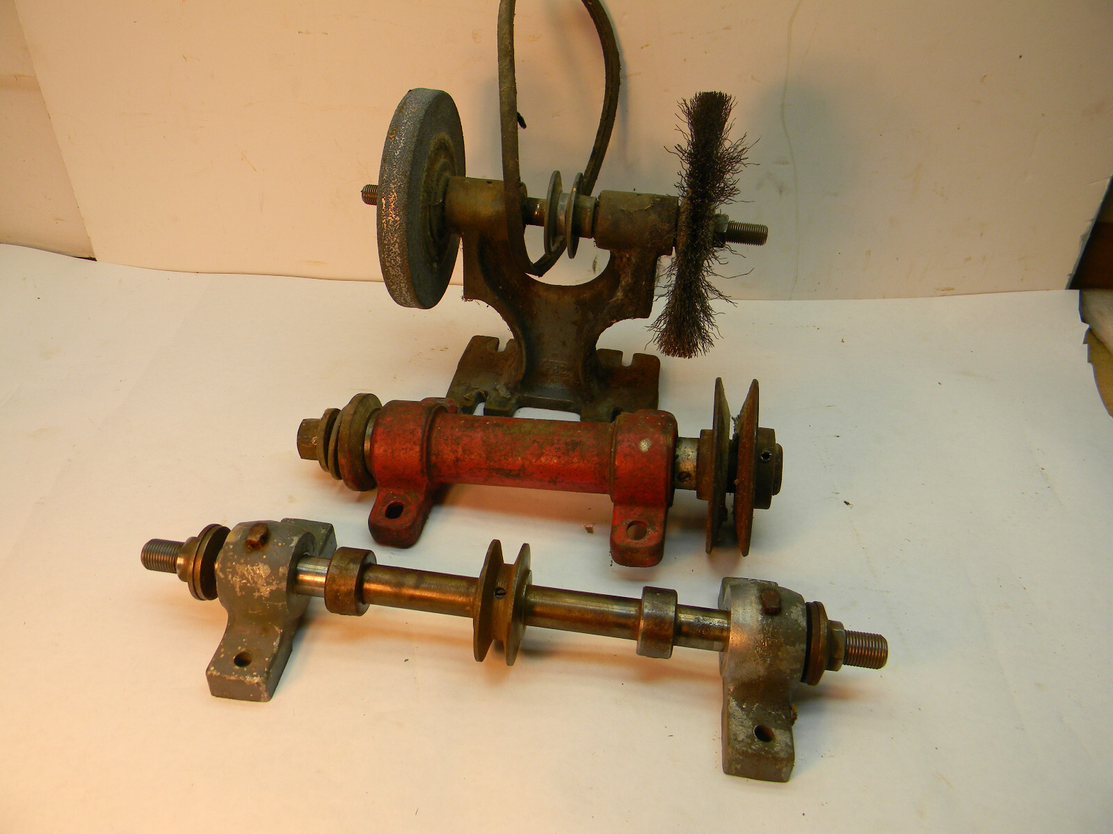 3 Belt driven Bench Arbors.; Machinist, mechanic, shop