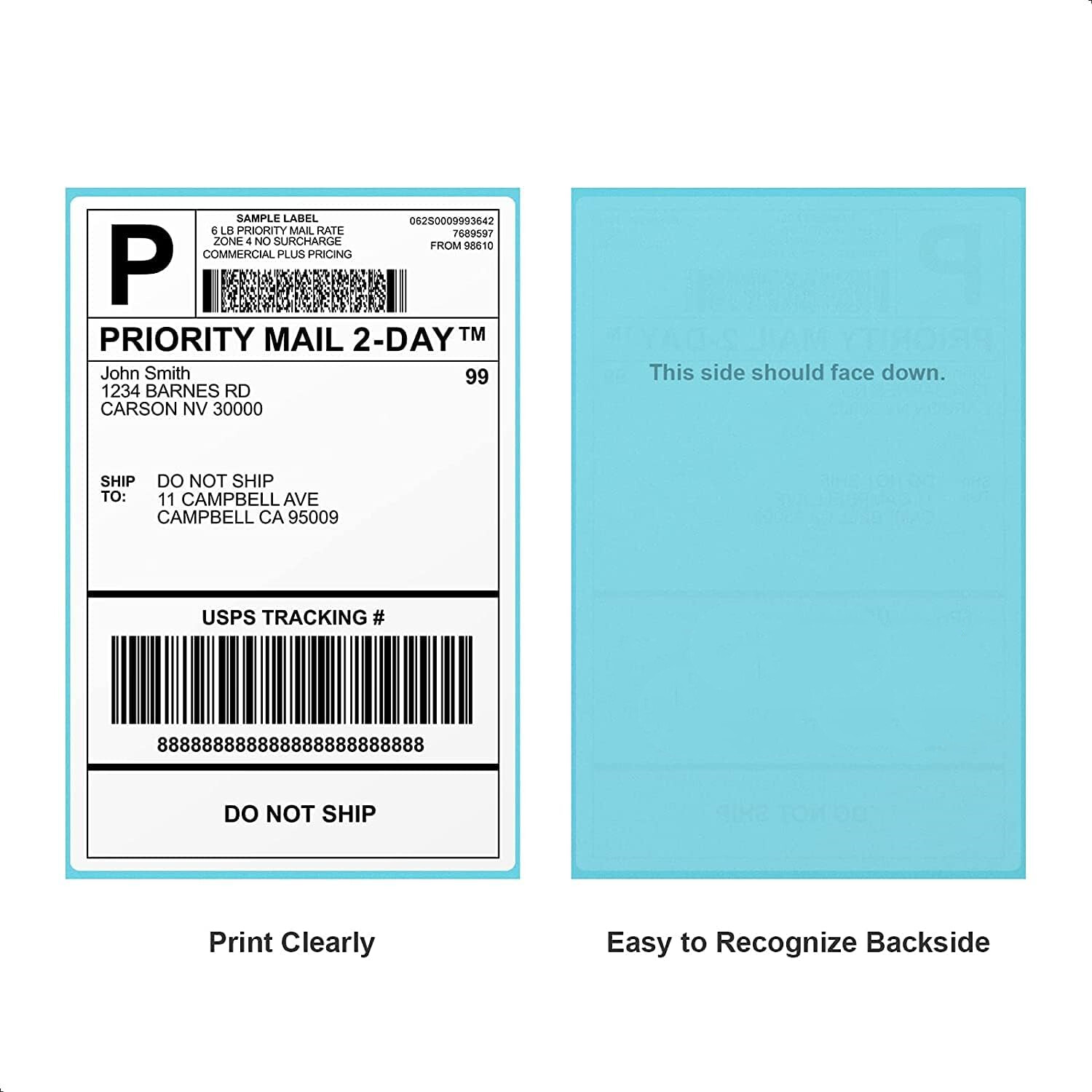 500/1000 4″x6″ Fanfold Direct Thermal Shipping Labels for Zebra & Rollo Printers