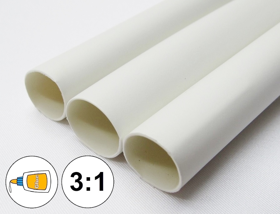 (1 FOOT) 1/4″ White Heat Shrink Tube 3:1 Dual Wall Adhesive Glue Marine 6.4mm ID