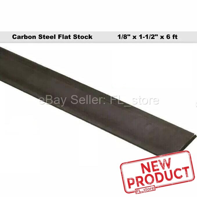Steel Flat Bar Stock 1/8″ x 1-1/2″ x 6 Feet Rectangular Unpolished 1018 Alloy