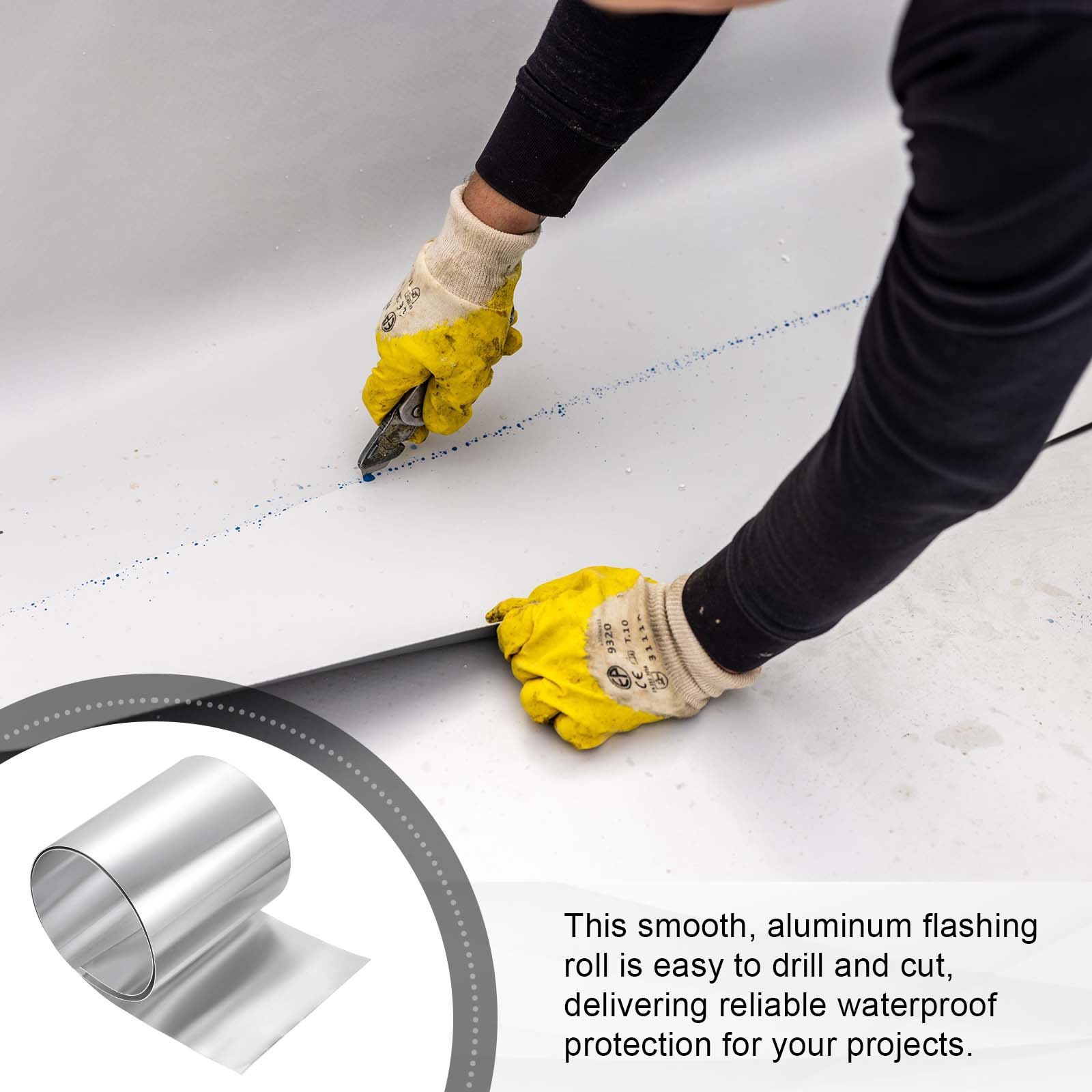 6in x 3.3ft Aluminum Flashing Roll, 0.05mm Metal Roof Panels for House Repair