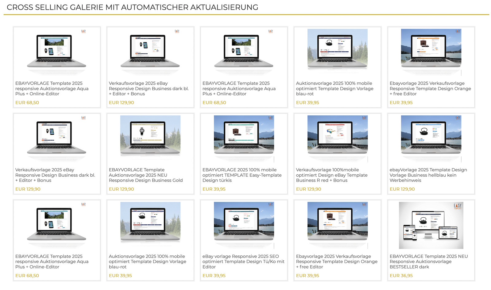 EBAY TEMPLATE auction template responsive template design R gold + editor